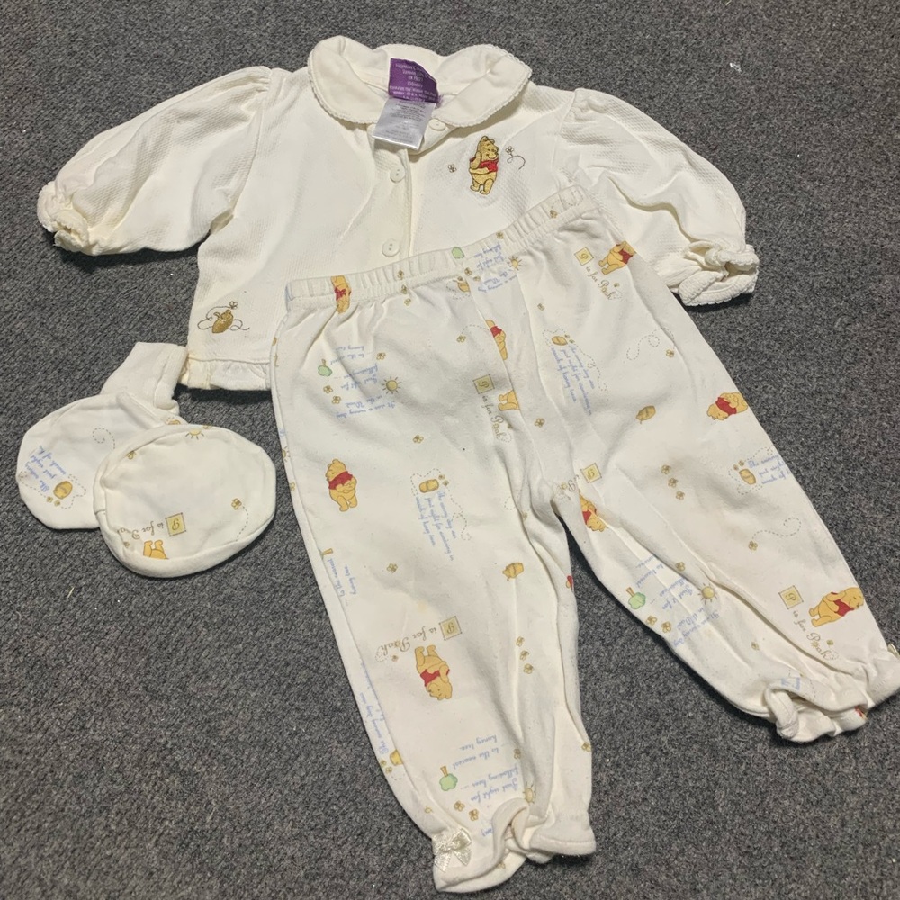 Winnie the Pooh Long Sleeve Pants Set with Sock Booties